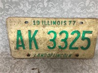 Vintage 1977 Illinois license plate
