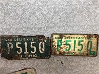 Vintage lot of 1970s Ohio license plates