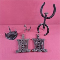 Horseshoe Iron Sculpture, Iron Trivets and C