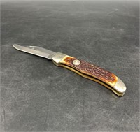 Queen steel folding pocket knife w/stainless steel