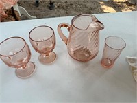 Vintage Depression Glass Light Pink Swirl