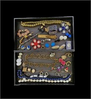 Two Trays Of Costume Jewelry