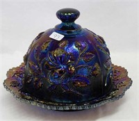 Luster Rose butter dish - purple