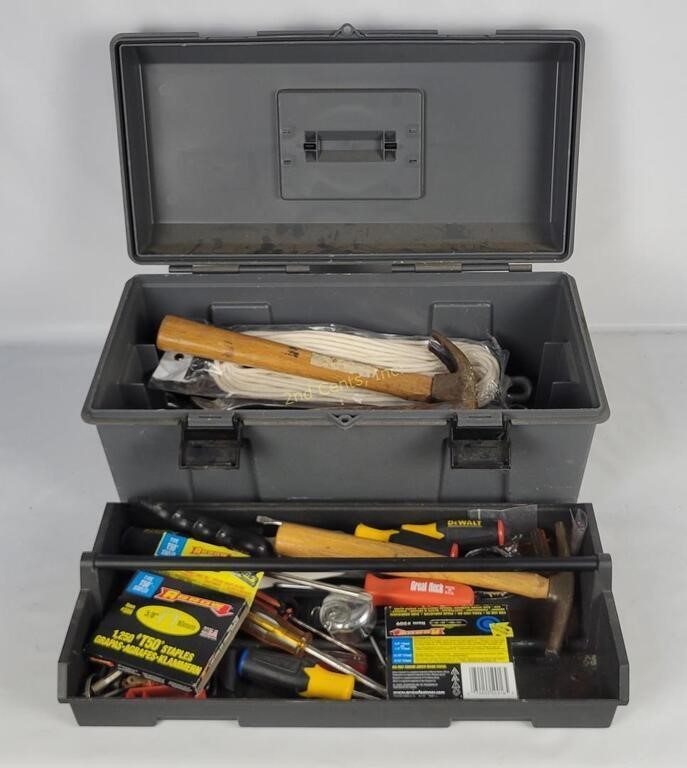 Tool Box W/ Hammers, Wrenches Etc.