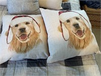 dog xmas throw pillows