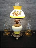 Vintage lamp and candle holders, lamp working.