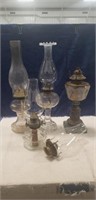 (4) Assorted Oil Lamps & More