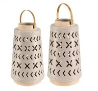 E2037 Modern Ceramic Lantern (Set of 2)