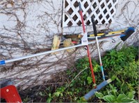 LOT VARIOUS BROOMS- BRUSHES & SUCH