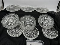 Misc Clear Glass  6" Plate and Berry Bowls