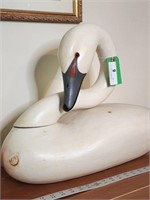 Large Carved Wooden Swan