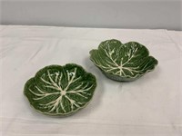 Two Portugal Cabbage Leaf Bowls