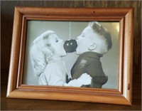 Vintage Kids Parlor Game Picture Wood Frame