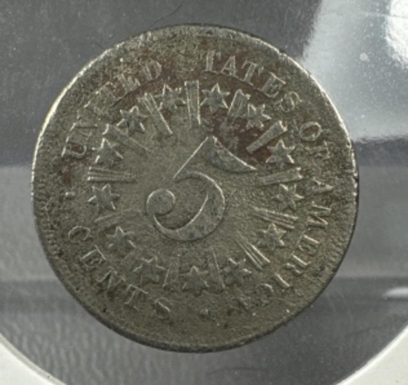 1866 (w/ Rays) Sheild Nickel
