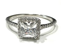 DAINTY .50CT CUSHION CUT CZ ENGAGEMENT RING