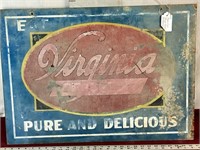 Virginia Purée Delicious Vintage Ice Cream Sign