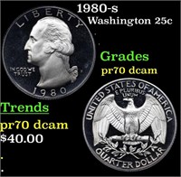 Proof 1980-s Washington Quarter 25c Grades GEM++ P