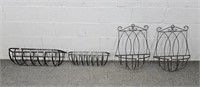 4x The Bid Wrought Iron Wall Mounted Planters