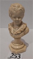 YOUNG MAN BUST ON PEDESTAL 10 IN