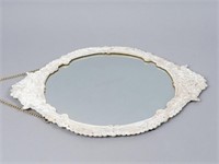 White Metal Framed Hanging Mirror