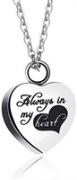 Always In My Heart Cremation Urn Keepsake Necklace