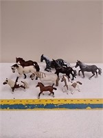 Group of toy plastic horses