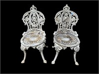 2 VICTORIAN CAST IRON CHAIRS