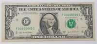 Extremely Low Serial Number One Dollar Federal