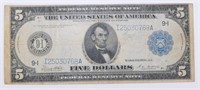 1914 Minneapolis Federal Reserve $5 Note - Large