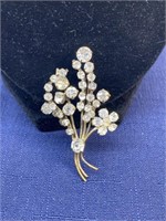 Vintage rhinestone brooch Floral