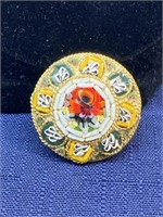 Vintage brooch Flower mosaic