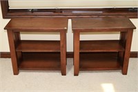 2 WOODEN END TABLES