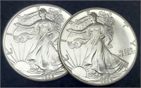 (2) 1992 Silver Eagles