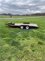 Car trailer, steel decking, spare tire