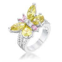 5.30ct Multi-gemstone Butterfly Cocktail Ring