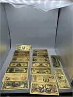 24K Gold Layered Bill Set Replica Bills