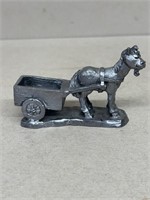 Pewter horse and cart