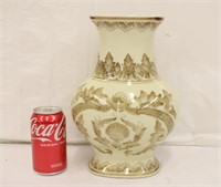 12" Brown Transfer Ware Vase