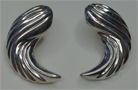 Vintg Sterling Silver Wing Earrings