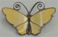 Vintage Sterling SIlver Enamel Butterfly Brooch