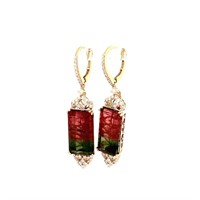 14K Yellow Gold Bi-Colored Watermelon Tourmaline a