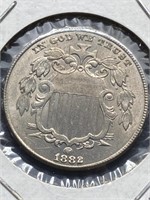 1882 Shield Nickel MS62