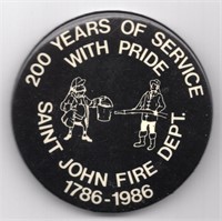 1786-1986 Saint John Fire Dept Pin