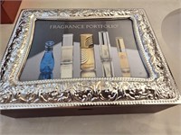 (2) Mini Bottles of Fragrance w/Nice Wooden Box