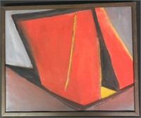 Katherine Langley RED WEDGE Oil On Canvas