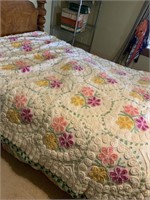 Floral chenille bedspread