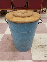 Wooden Speckle Painted Ice Bucket w Lid