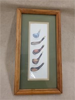 Framed Double Matted Antique Golf Club Picture