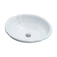 Vitreous China Oval Drop-In Bathroom Sink
