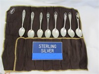 8pc Vintage Sterling Silver Souvenir Spoons